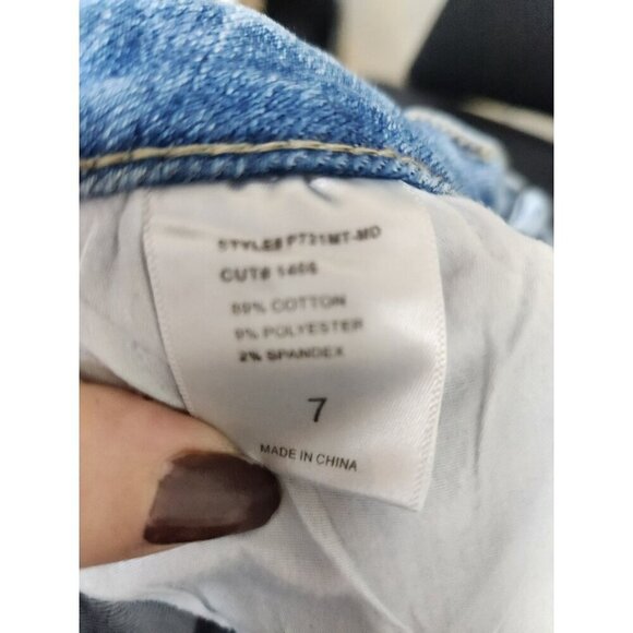 Root Denim Light Wash Distressed Raw Hem Skinny Jeans Size 7 - Picture 6 of 6